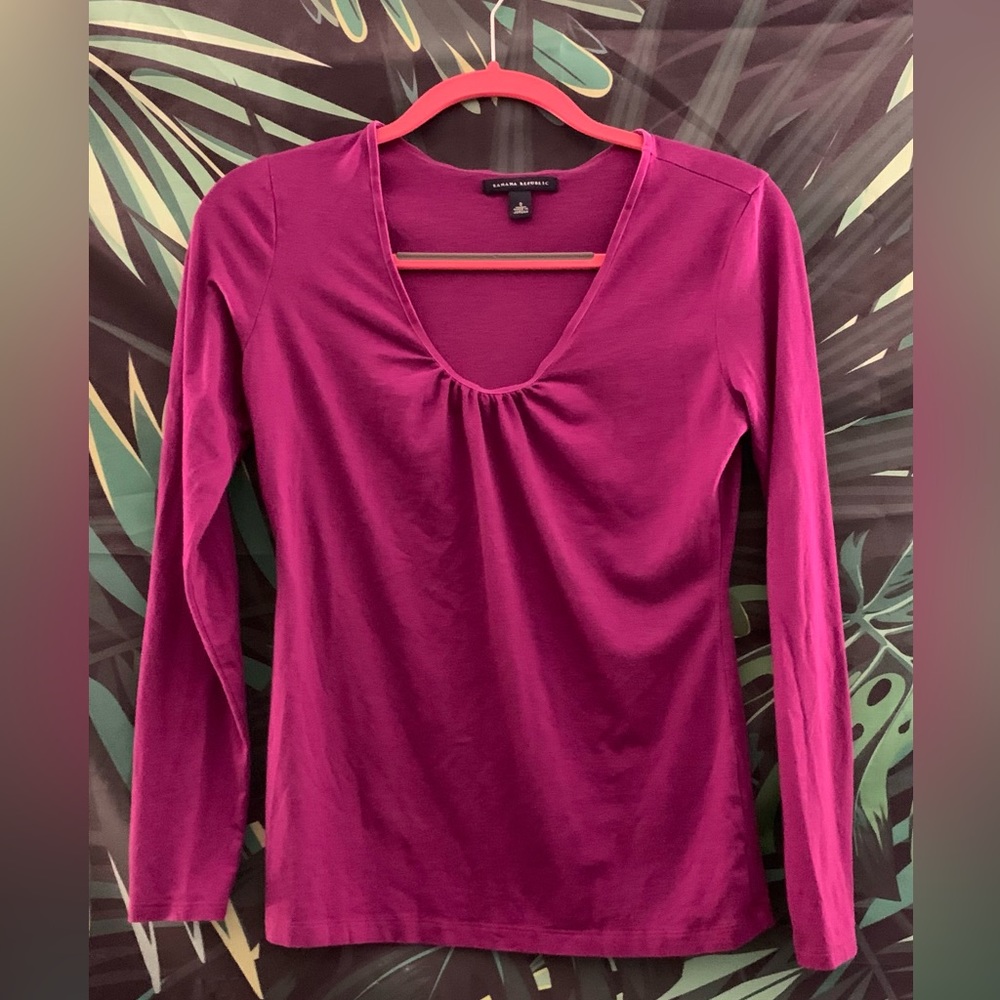 Banana Republic Purple Long Sleeved Shirt